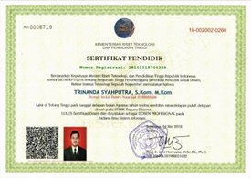 Sertifikat pendidik Trinanda Syahputra